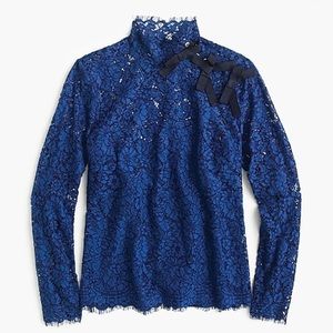 🌸 J. Crew Mockneck top in floral lace